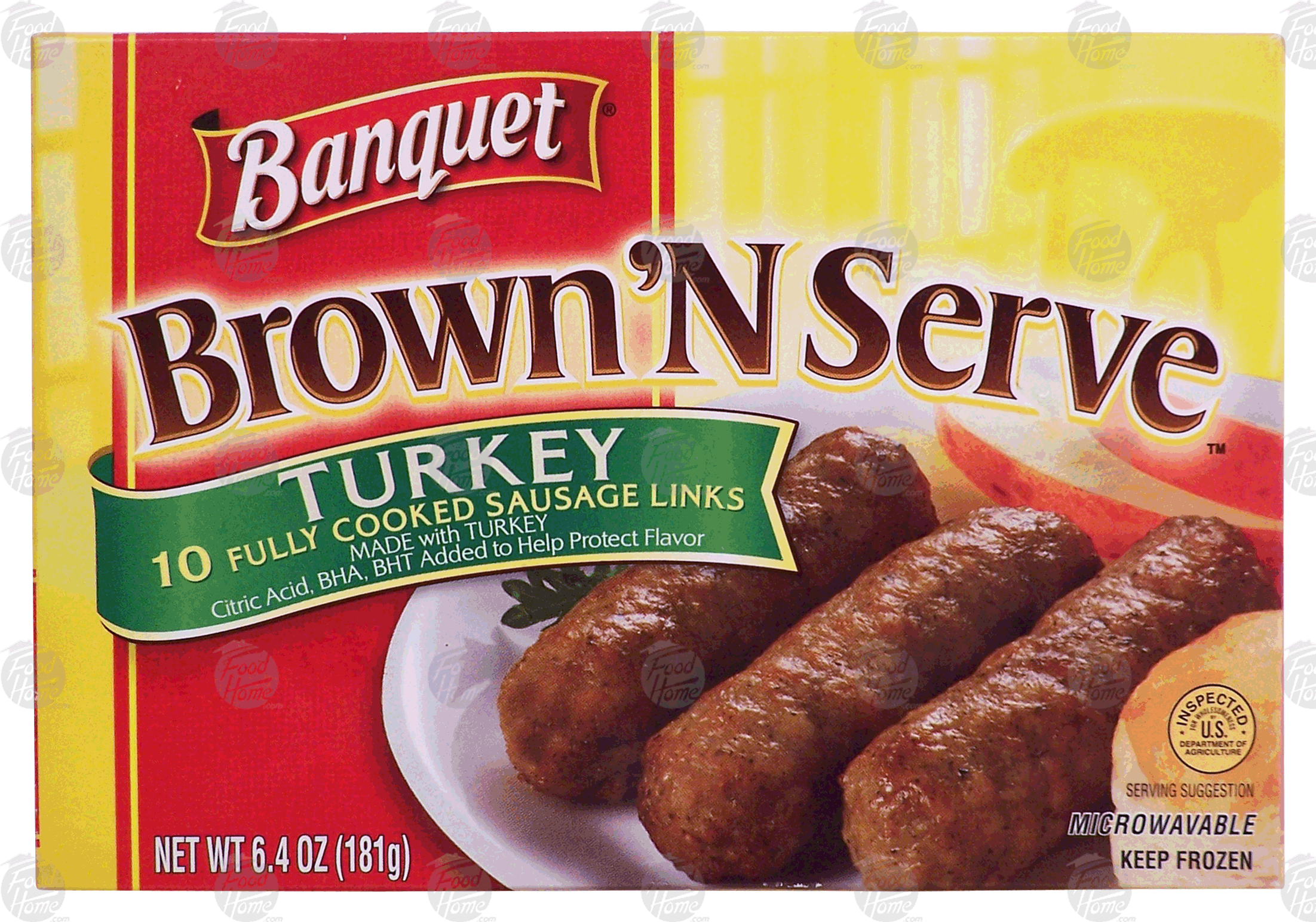 Banquet Brown 'N Serve fully cooked turkey sausage links, 10 count Full-Size Picture